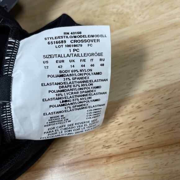 Miraclesuit NWT Crossover With Mesh One Piece Swimsuit Black Size 12 Bra Top A-D - Picture 9 of 15